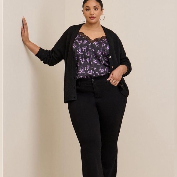 Torrid Floral Satin Lace Trim Cami Size 00 - Picture 3 of 11